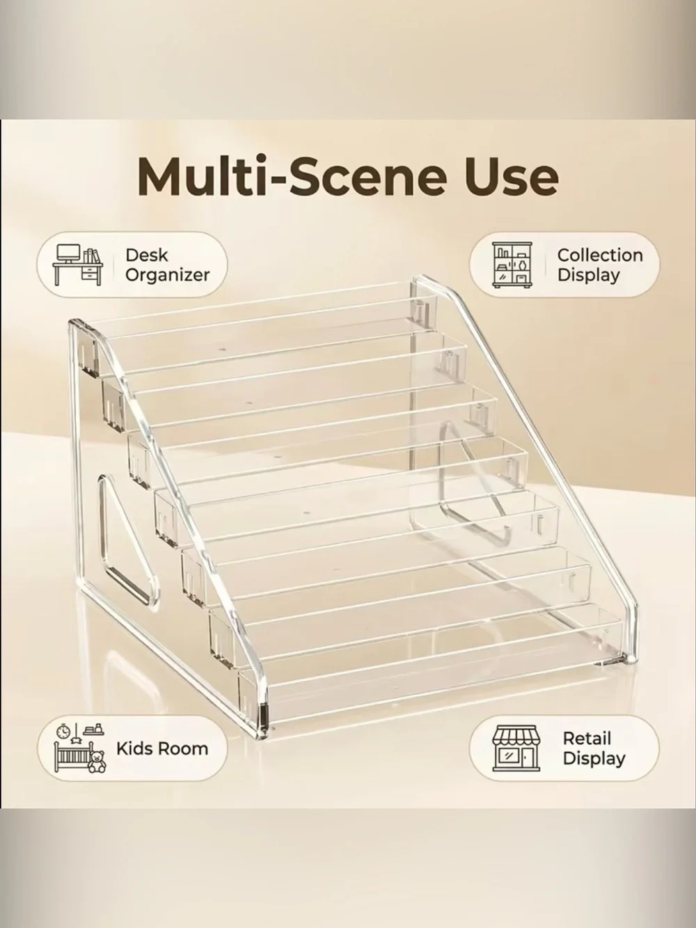 Clear Acrylic Multi-Layer Cosmetic Organizer - Transparent